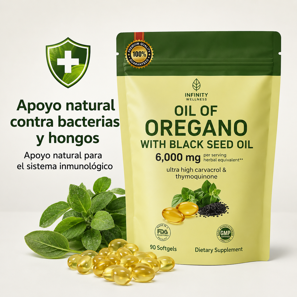 OREGANO OIL + BLACK SEED OIL 6000 mg (90 Sofgel)