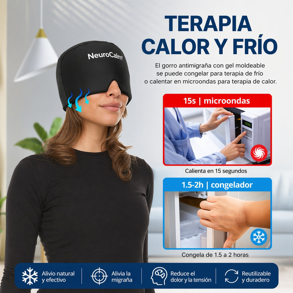 GORRO CON GEL TERAPEUTICO ANTIMIGRAÑA Y ESTRES