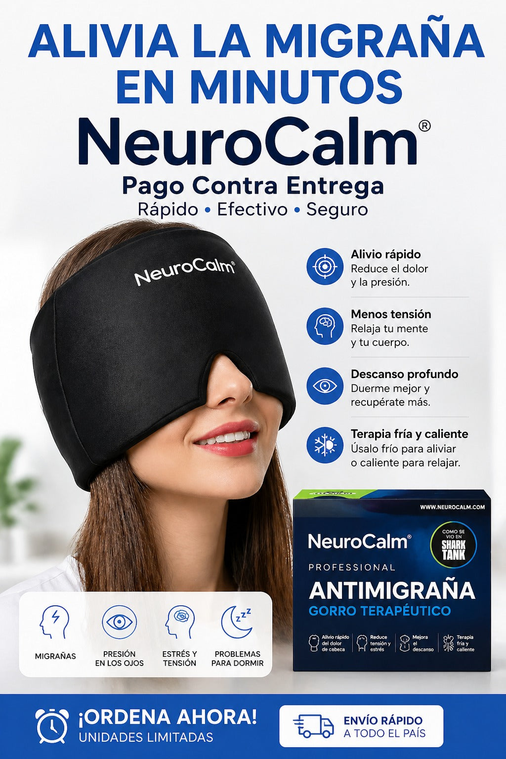 GORRO CON GEL TERAPEUTICO ANTIMIGRAÑA Y ESTRES