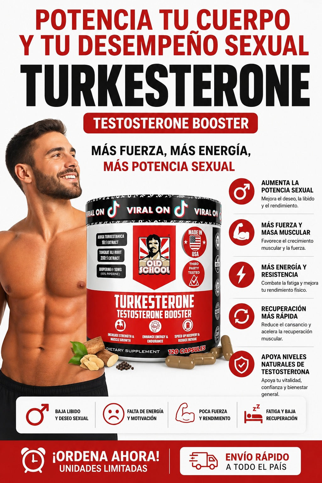 TURKESTERONE ( TESTOSTERONA) X 120 CÁPSULAS