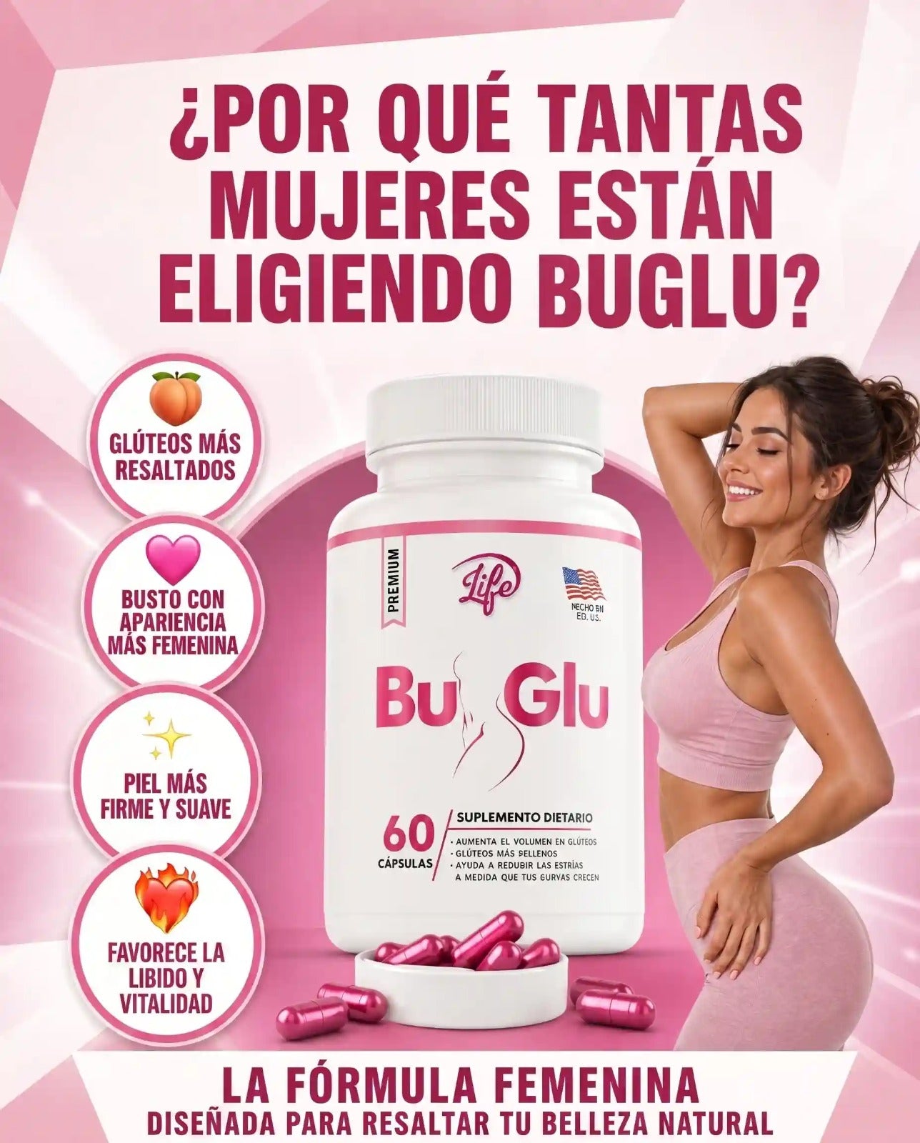 BU-GLU REFUERZA BUSTO Y GLÚTEO X 60 CÁPSULAS.