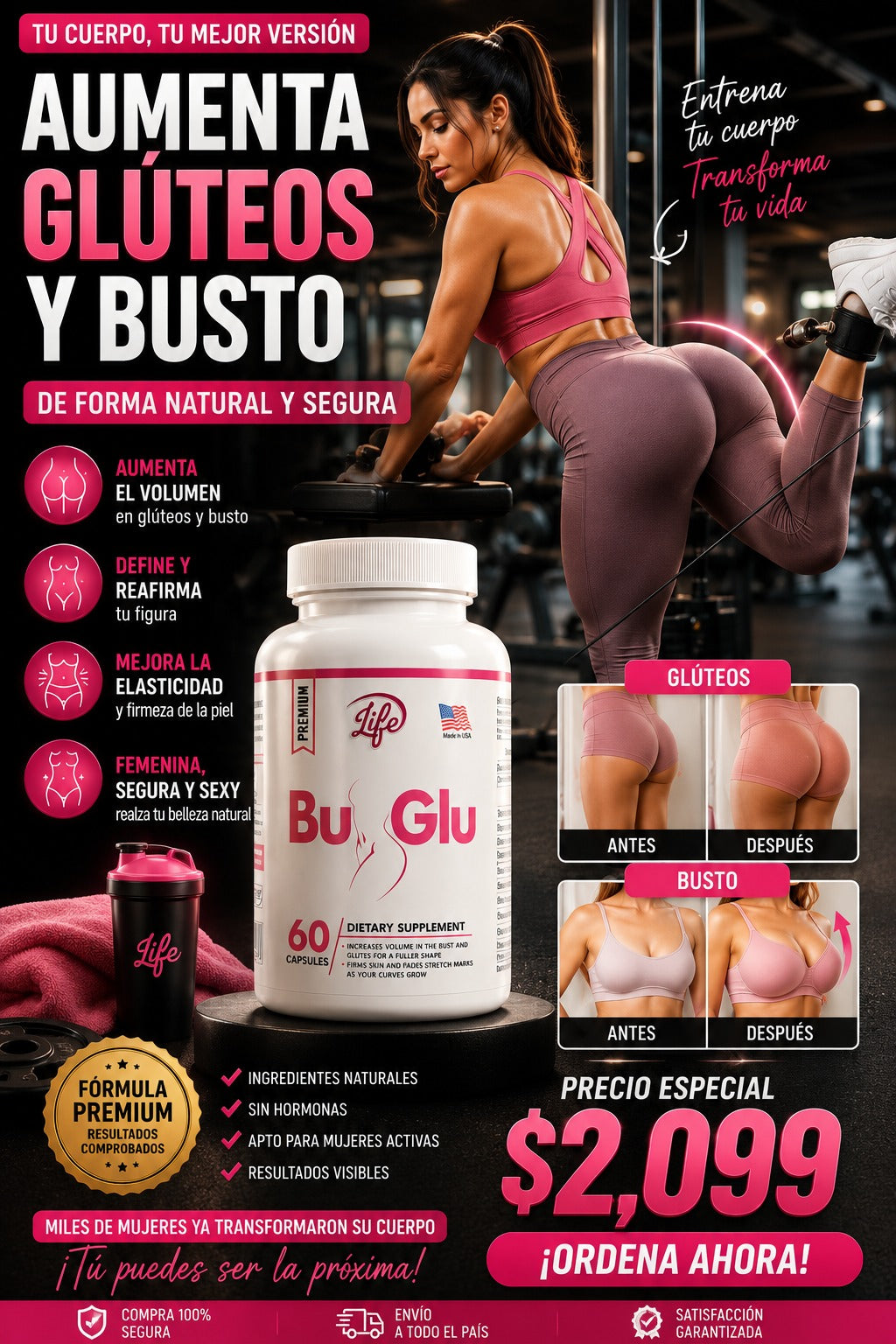 BU-GLU REFUERZA BUSTO Y GLÚTEO X 60 CÁPSULAS.