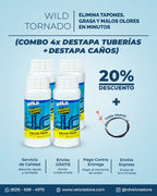 Destapa Tuberías Potente (COMBO 4) + Atrapa mugre Gratis!